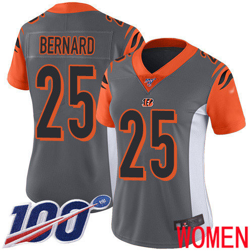 Cincinnati Bengals Limited Silver Women Giovani Bernard Jersey NFL Footballl #25 100th Season Inverted Legend